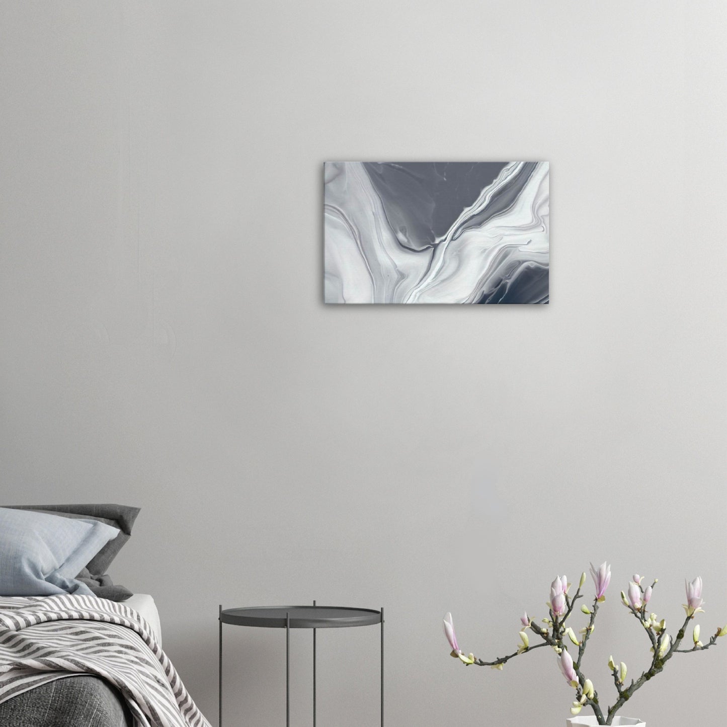Abstract Grey & White Marble Wall Art