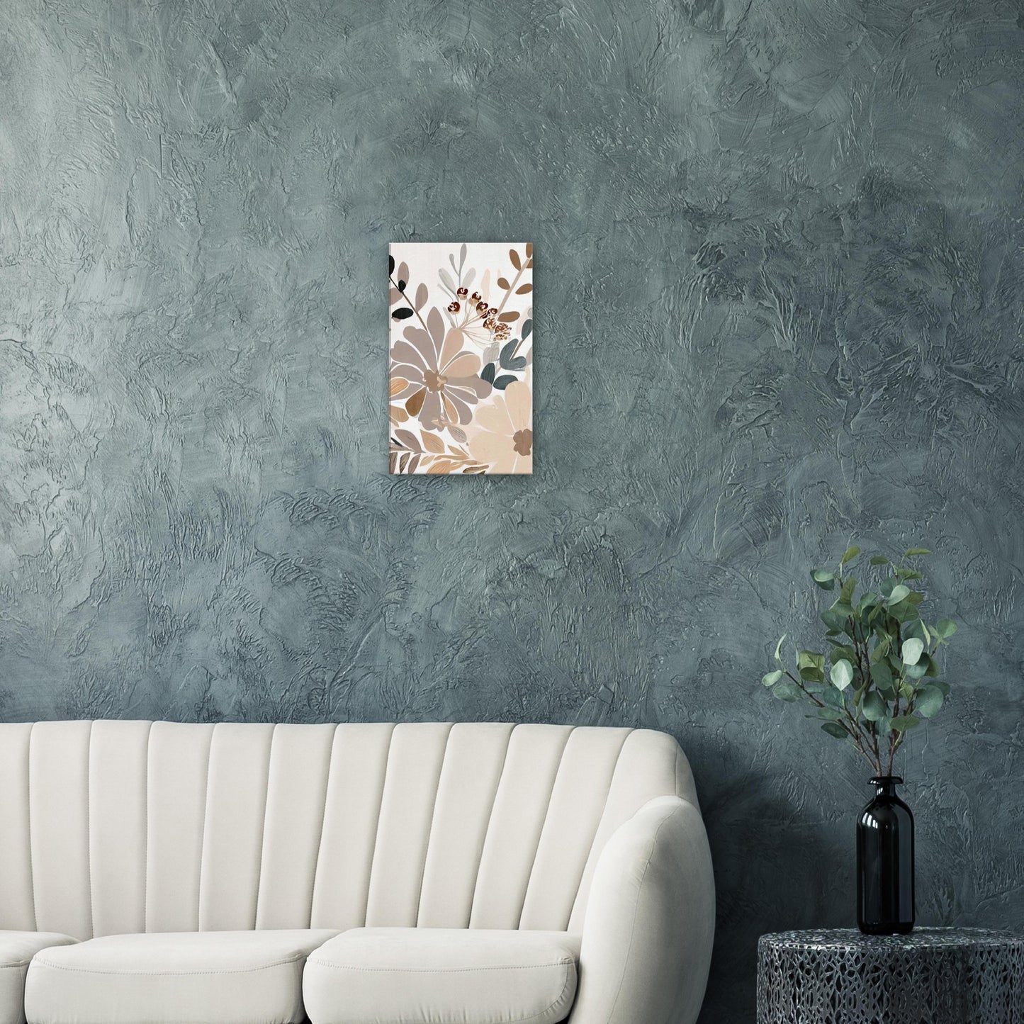 Boho Rustic Neutral Floral Wall Art