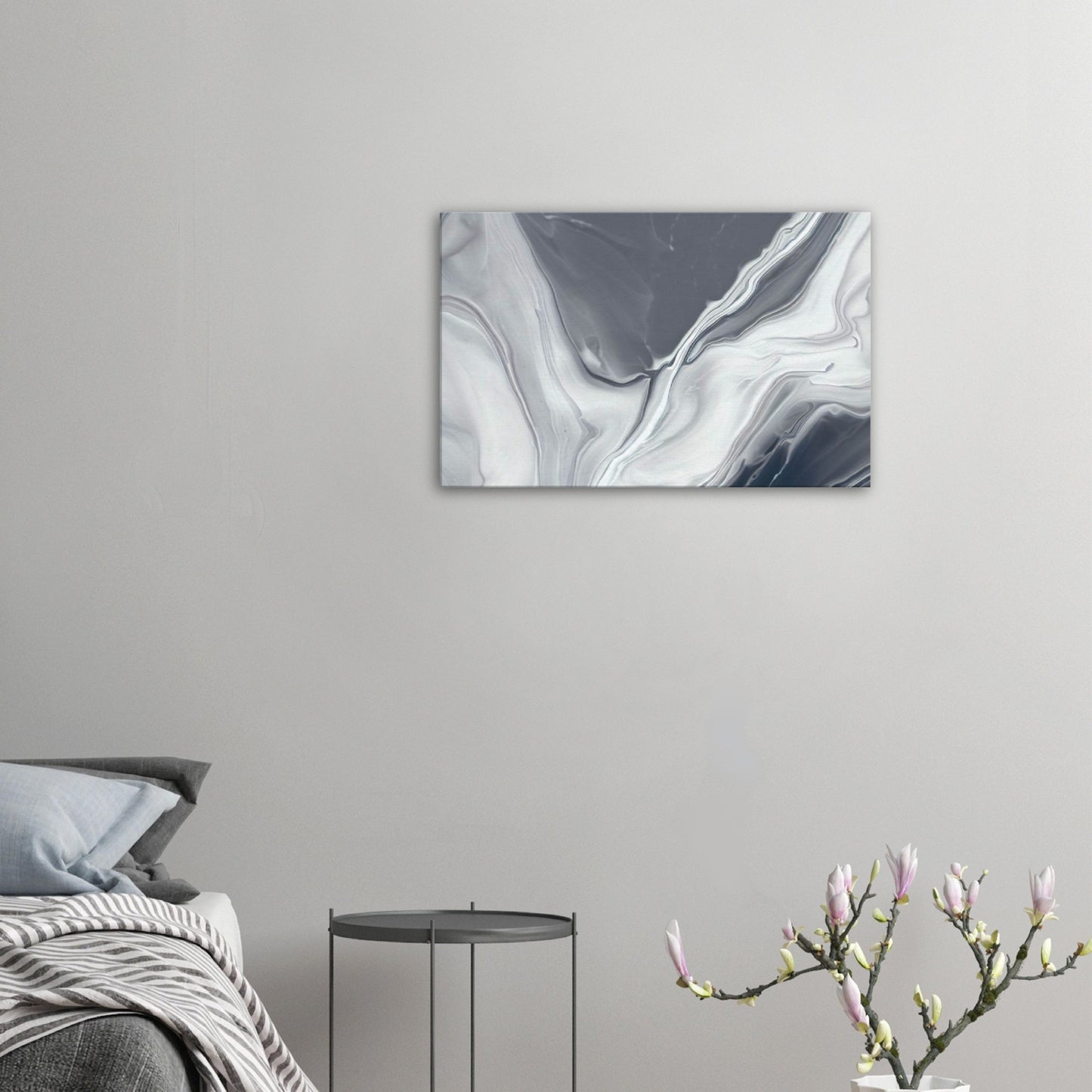Abstract Grey & White Marble Wall Art