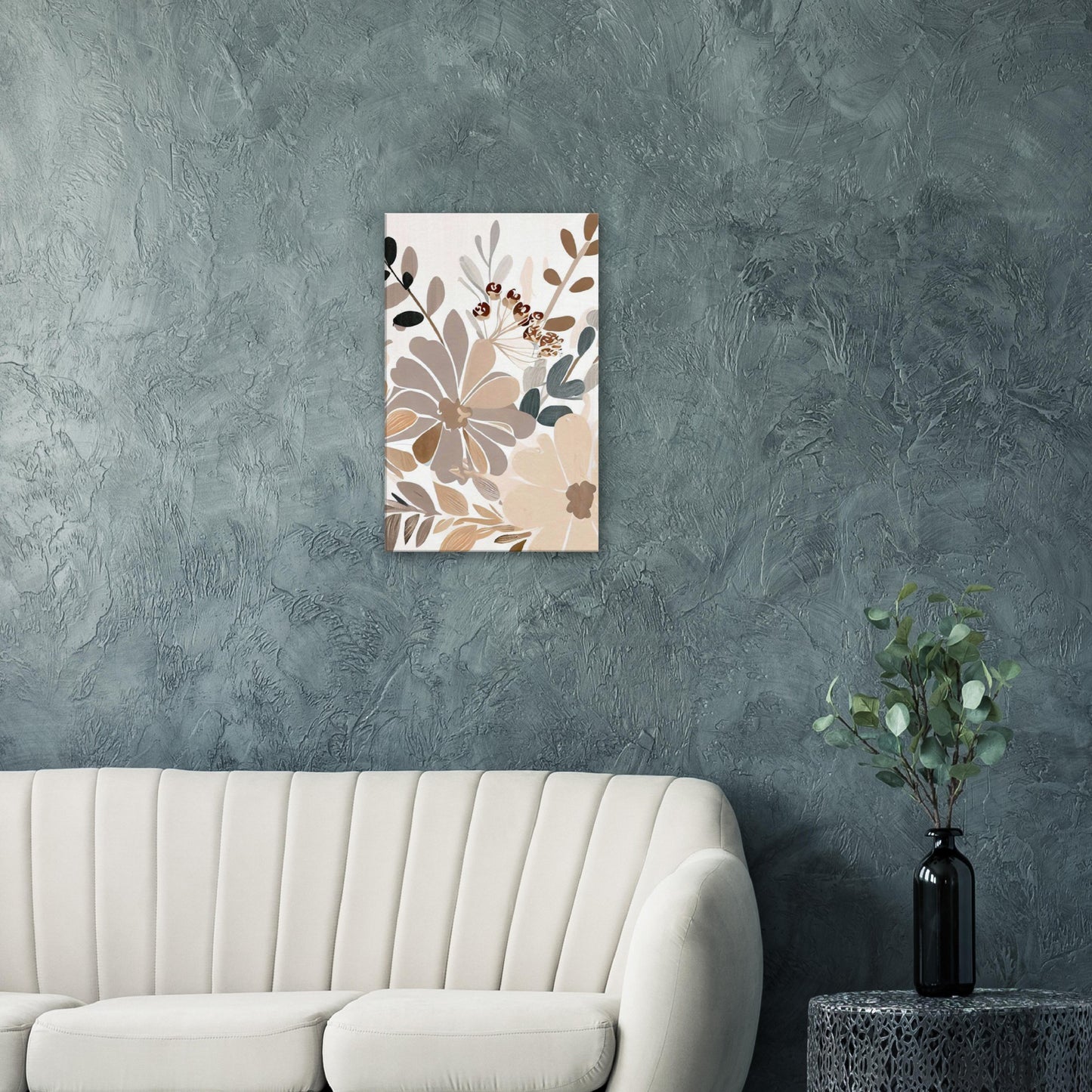 Boho Rustic Neutral Floral Wall Art