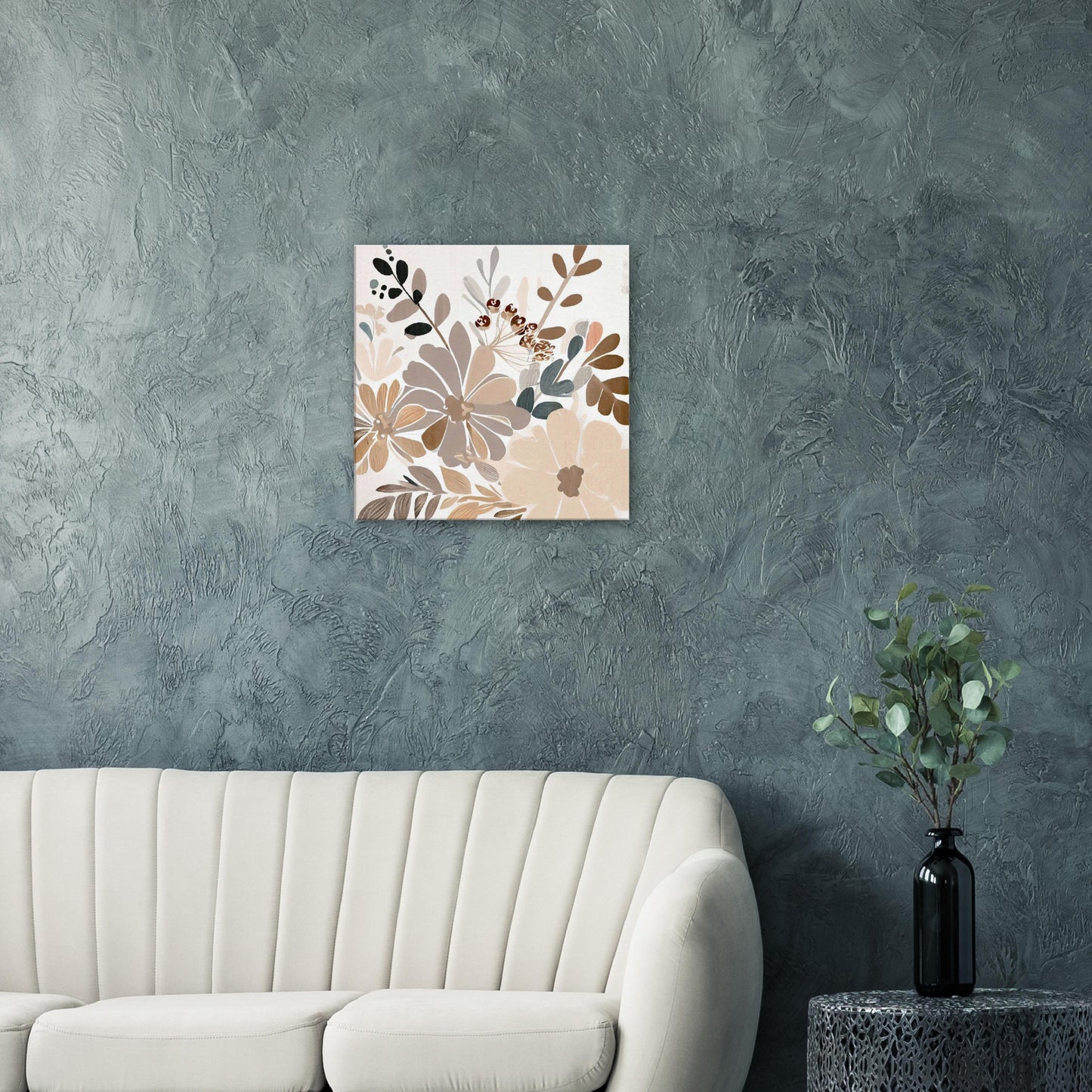 Boho Rustic Neutral Floral Wall Art