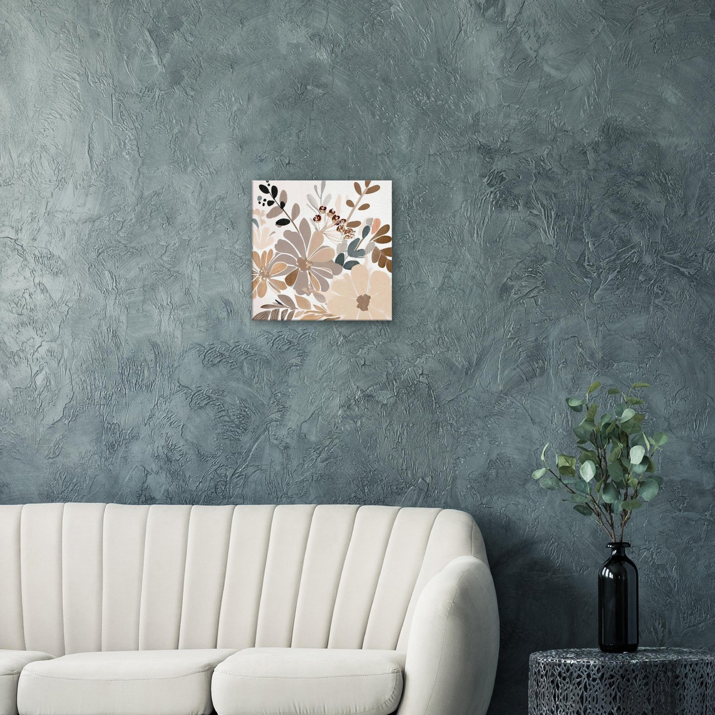 Boho Rustic Neutral Floral Wall Art