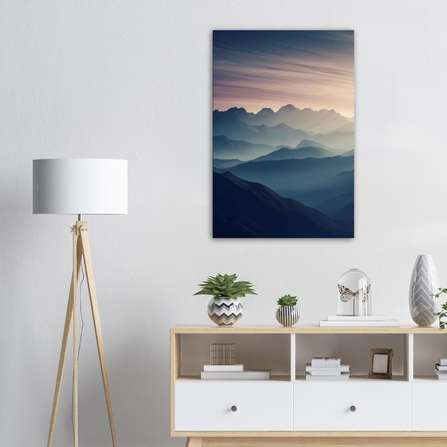 Majestic Sunrise Mountain Range Wall Art