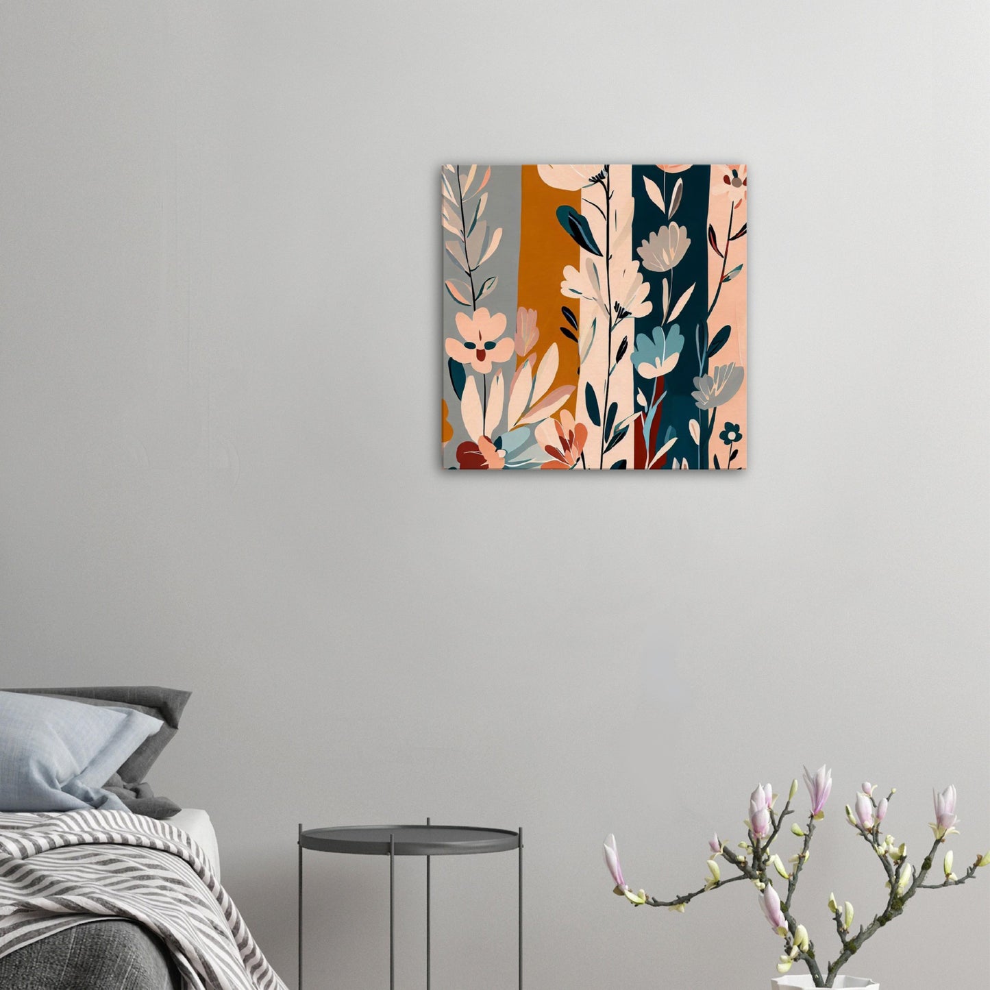 Boho Blue Blossom Wall Art