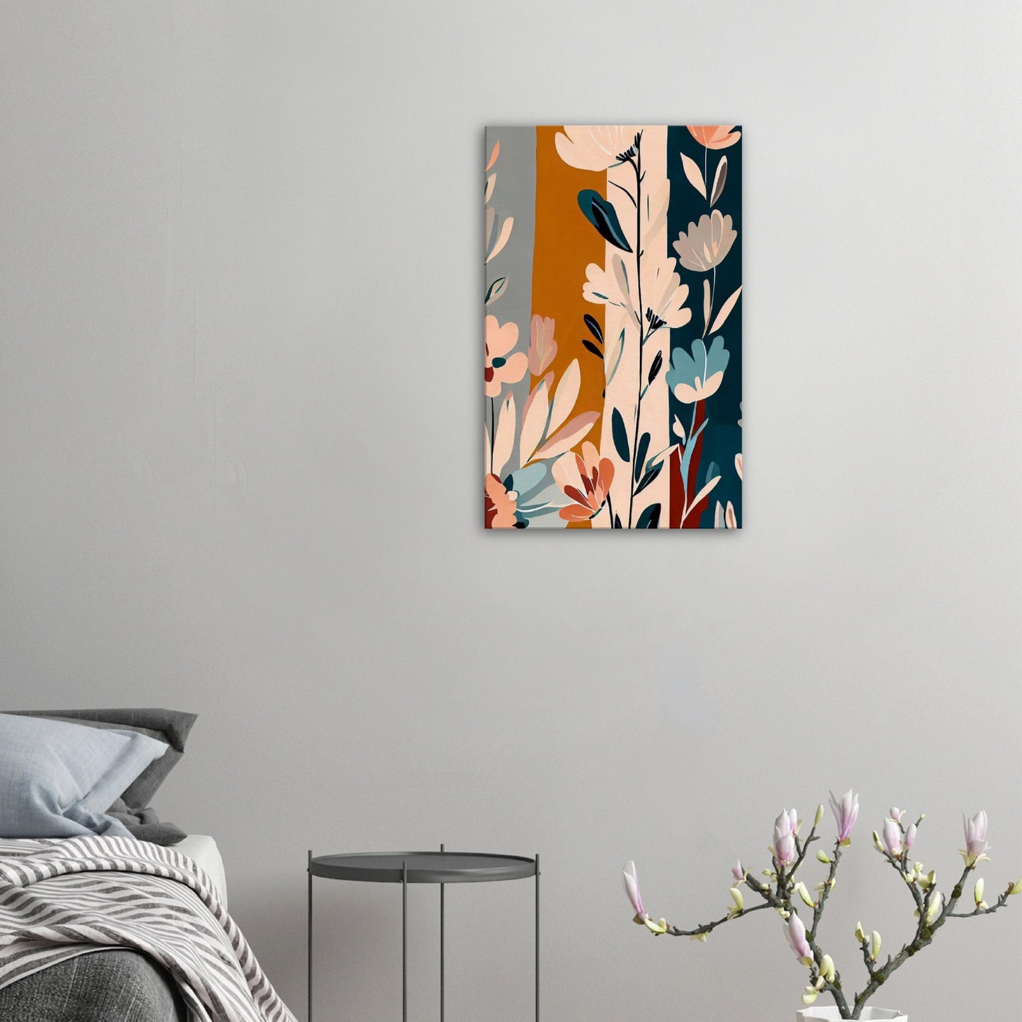 Boho Blue Blossom Wall Art